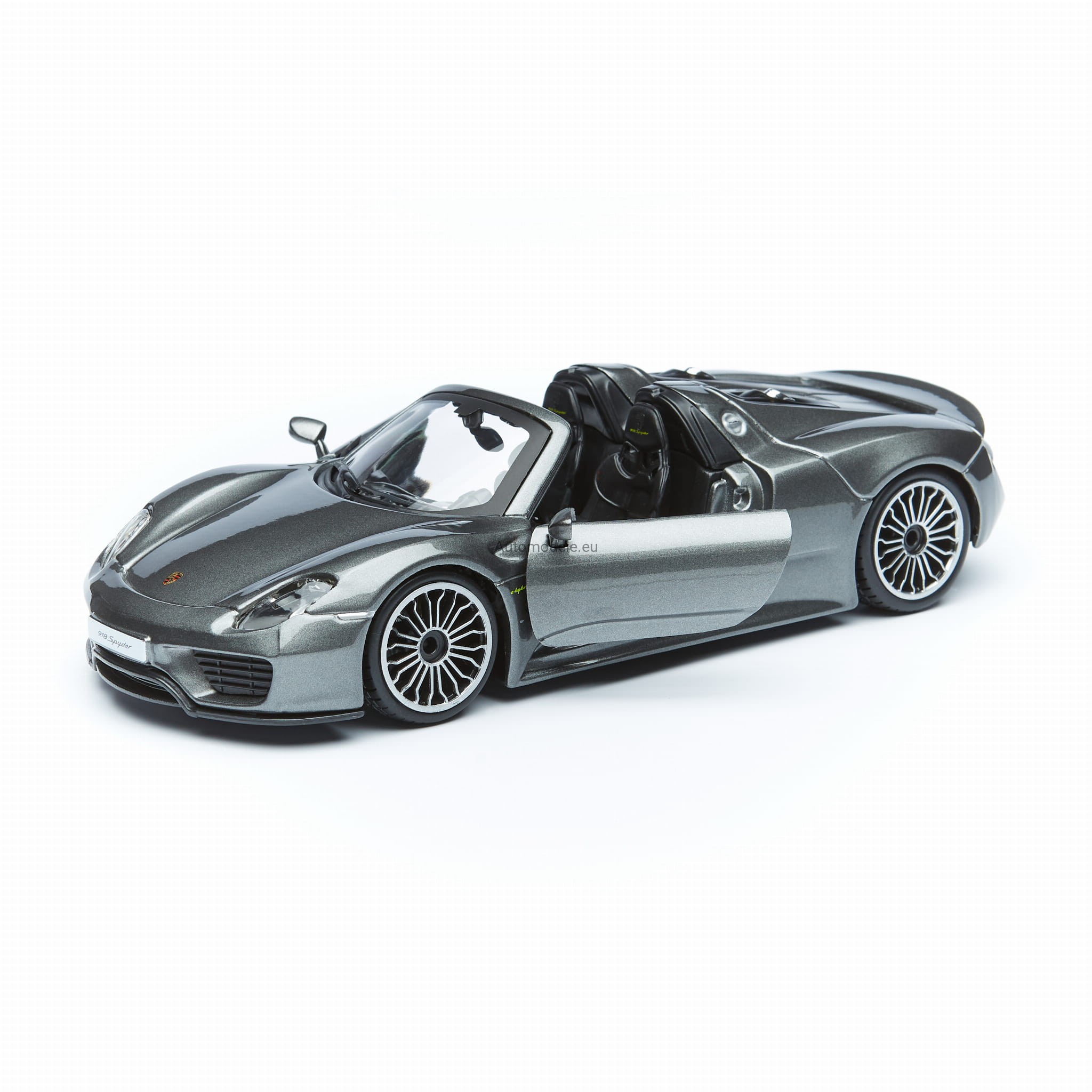 Bburago 918 Spyder Porsche In Metallo Grigio 1:24 | Auto Modellino Con Apertura Portiere, Cofano E Bagagliaio | 18-21076GY - 2