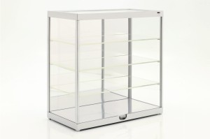 Gablotka z oświetleniem LED oraz lustrem do modeli 4-poziomowa Uniwersalna Akrylowa Witryna Triple9