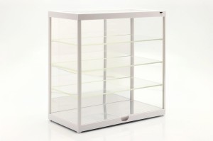 Gablotka z oświetleniem LED oraz lustrem do modeli 4-poziomowa Uniwersalna Akrylowa Witryna Triple9