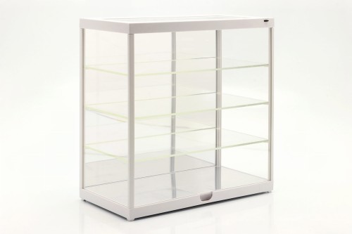 T9-247840MW Gablotka z oświetleniem LED oraz lustrem do modeli 4-poziomowa Uniwersalna Akrylowa Witryna Triple9