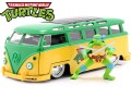 253285000 Volkswagen VW T1 Bus Van 1962 + Figurka Żółwie Ninja Jada Toys 1:24