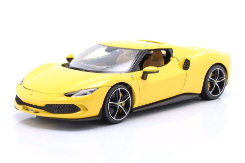 16018 Ferrari 296 GTB Hybrid 830HP V6 2021 Yellow Bburago 1:18
