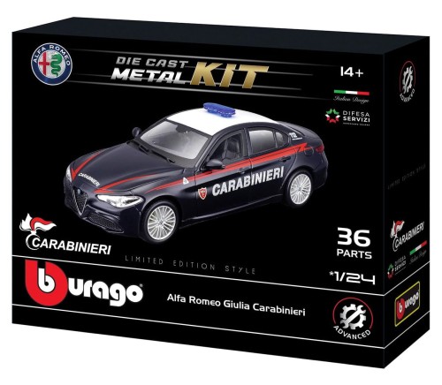 25128 Alfa Romeo Giulia Carabinieri 2016 Model do Składania Złożenia Bburago KIT 1:24