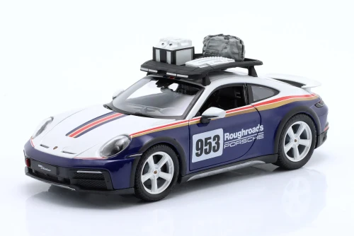 28029 Porsche 911 (992) Dakar #953 Roughroads Rallye Design Package Bburago 1:24