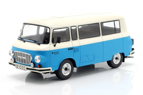 WB124253 Barkas B 1000 Bus 1970 Blue / White WhiteBox 1:24