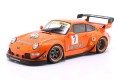 S1808506 Porsche 911 (993) RWB Rauh-Welt Bodykit Jägermeister #7 2020 Orange Solido 1:18