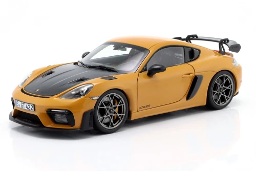 187252 Porsche 718 Cayman GT4 RS Weissach Package 2023 Bahama Yellow Norev 1:18