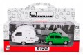 Fiat 126P Maluch + Przyczepa Kempingowa Niewiadów N126 - Zielony - Daffi 1:43 - Kolekcja PRL