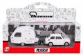 Fiat 126P Maluch + Przyczepa Kempingowa Niewiadów N126 - Biały - Daffi 1:43 - Kolekcja PRL