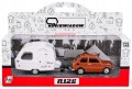 Fiat 126P Maluch + Przyczepa Kempingowa Niewiadów N126 - Brązowy - Daffi 1:43 - Kolekcja PRL