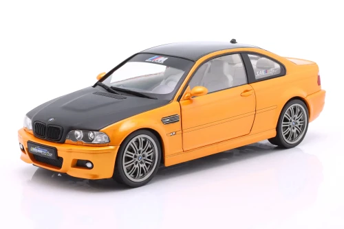 S1806509 BMW M3 (E46) Coupe 2000 Orange Metallic / Black Solido Works 1:18