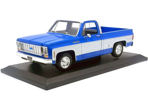 31467 Chevrolet C10 Cheyenne Super Pick-Up 1974 Blue / White Maisto 1:18