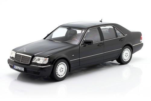 183045 Mercedes-Benz S600 W140 V12 1997 Obsidian Black Metallic Norev 1:18