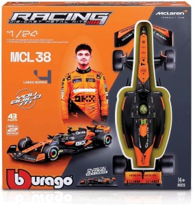 McLaren MCL38 #4 Lando Norris F1 Formula 1 Model Bolid do Składania Złożenia Bburago KIT 1:24
