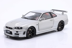 Nissan Skyline GT-R R34 (BNR34) Z-Tune with Nismo Parts 1999 Silver Solido 1:18