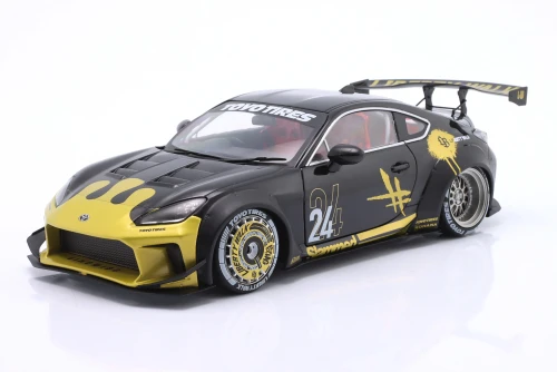 S1813603 Toyota GR86 LBWK LB-Works Liberty Walk Body Kit 2024 Black / Gold Solido 1:18