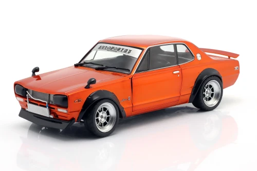 S1813003 Nissan Skyline (C10) Hakosuka 1970 Orange Metallic Solido Works 1:18