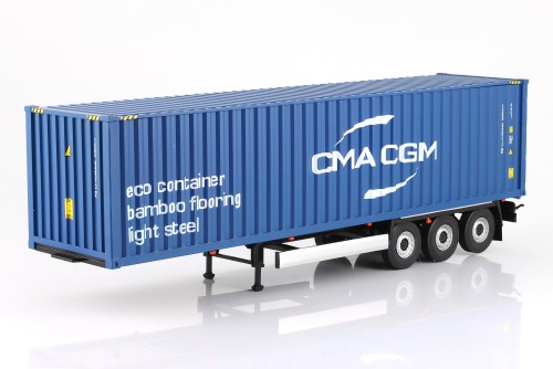 S2400507 Naczepa Kontener - Container Transport Trailer CMA-CGM 2024 Blue Solido 1:24