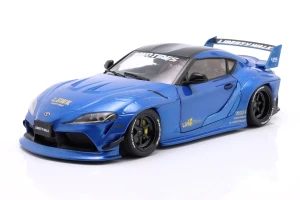 Toyota GR Supra LBWK Liberty Walk Body Kit 2025 Blue Metallic Solido 1:18