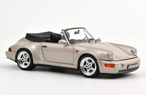 187140 Porsche 911 (964) Carrera 2 WTL Turbo Look Cabriolet 1992 Zermatt Silver Metallic Norev 1:18