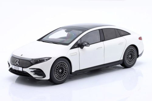 B66961049 Mercedes-Benz EQS (V297) 2022 Opalite White Bright NZG 1:18 - Dealer Edition