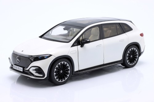 B66960590 Mercedes-Benz EQS SUV (X296) AMG Line 2022 Diamond White Bright NZG 1:18 - Dealer Edition